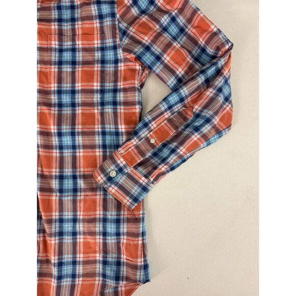 VINEYARD VINES Men's Orange/Blue Plaid Slim Fit Murray Long Sleeve Shirt Sz S - Picture 5 of 6